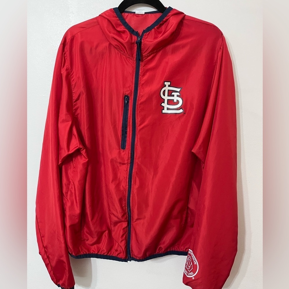 St‎ Louis Cardinals Windbreaker Adult XL Red Zip Up Old Dominion Freight Line